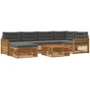 Lauko baldų komplektas Lauko sofos komplektas 7 vnt. Natūralus ir antracitas