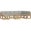 Lauko baldų komplektas Lauko sofos komplektas 9 vnt. Balta ir šviesiai pilka