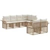 Lauko sofos komplektas 7 pcs Natūralus ir grietinėlės baltas