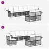 Lauko sofos komplektas 8 pcs Juoda ir tamsiai pilka poliratanas