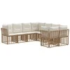 Lauko sofos komplektas 8 pcs Natūralus ir grietinėlės baltas