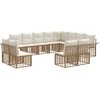 Lauko sofos komplektas 12 pcs Natūralus ir grietinėlės baltas