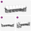 Lauko sofos komplektas 6 pcs Juoda ir tamsiai pilka Poliesteris