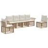 Lauko sofos komplektas 6 pcs Natūralus ir grietinėlės baltas