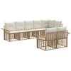 Lauko sofos komplektas 8 pcs Natūralus ir grietinėlės baltas