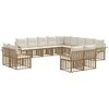 Lauko sofos komplektas 13 pcs Natūralus ir grietinėlės baltas