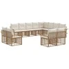 Lauko sofos komplektas 12 pcs Natūralus ir grietinėlės baltas