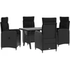 Lauko baldų komplektas Lauko valgomojo komplektas 5 vnt. Juoda 120 x 70 x 66 cm
