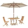 Lauko baldų komplektas Sodo Bistro Rinkinys 3 pcs Ruda Kietas teakwood