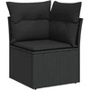 Sodo komplektas su pagalvėlėmis, 5 dalių, juodas, poliratanas