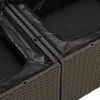 Lauko baldų komplektas Sodo komplektas su pagalvėlėmis, 5 dalių, juodas, poliratanas