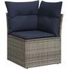 Sodo komplektas su pagalvėlėmis, 11 dalių, pilkas, poliratanas