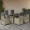 Sofa Sodo komplektas su pagalvėlėmis, 7 dalių, pilkas, poliratanas