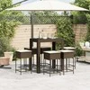 Lauko baldų komplektas Sodo komplektas su pagalvėlėmis, 7 dalių, rudas, poliratanas