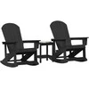 Lauko baldų komplektas Sodo poilsio komplektas 3 pcs Juoda HDPE