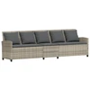 Lauko baldų komplektas Sodo sofa, 5 vietų, su pagalvėlėmis, šviesiai pilka, poliratanas