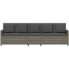 Lauko baldų komplektas Sodo sofa, 5 vietų, su pagalvėlėmis, pilka, poliratanas