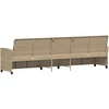 Lauko baldų komplektas Sodo sofa, 5 vietų, su pagalvėlėmis, smėlio spalvos, poliratanas