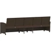 Lauko baldų komplektas Sodo sofa, 5 vietų, su pagalvėlėmis, ruda, poliratanas