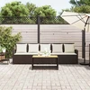 Lauko baldų komplektas Sodo sofa, 5 vietų, su pagalvėlėmis, ruda, poliratanas