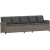 Lauko baldų komplektas Sodo sofa, 5 vietų, su pagalvėlėmis, pilka, poliratanas