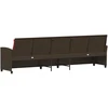 Lauko baldų komplektas Sodo sofa, 5 vietų, su pagalvėlėmis, ruda, poliratanas
