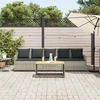 Lauko baldų komplektas Sodo sofa, 5 vietų, su pagalvėlėmis, šviesiai pilka, poliratanas