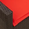 Lauko baldų komplektas Sodo sofa, 5 vietų, su pagalvėlėmis, ruda, poliratanas