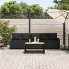 Lauko baldų komplektas Sodo sofa, 5 vietų, su pagalvėlėmis, juoda, poliratanas