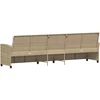 Lauko baldų komplektas Sodo sofa, 5 vietų, su pagalvėlėmis, smėlio spalvos, poliratanas