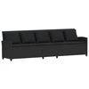 Lauko baldų komplektas Sodo sofa, 5 vietų, su pagalvėlėmis, juoda, poliratanas