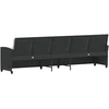 Lauko baldų komplektas Sodo sofa, 5 vietų, su pagalvėlėmis, juoda, poliratanas