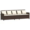 Lauko baldų komplektas Sodo sofa, 5 vietų, su pagalvėlėmis, ruda, poliratanas