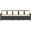 Lauko baldų komplektas Sodo sofa, 5 vietų, su pagalvėlėmis, juoda, poliratanas