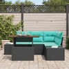 Sodo Sofa Rinkinys 5 vnt. Juoda Sintetinis ratanas