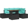 Sodo Sofa Rinkinys 5 vnt. Juoda Sintetinis ratanas