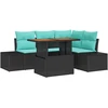 Sodo Sofa Rinkinys 5 vnt. Juoda Sintetinis ratanas