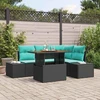 Sodo Sofa Rinkinys 5 vnt. Juoda Sintetinis ratanas