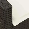 Sodo sofa su pagalvėlėmis, juodos spalvos, poliratanas