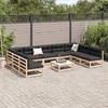 Lauko baldų komplektas Sodo sofos komplektas, 10 dalių, pušies medienos masyvas