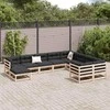 Lauko baldų komplektas Sodo sofos komplektas, 10 dalių, pušies medienos masyvas