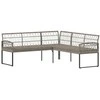 Sodo sofų komplektas 2 pcs Pilka Poli ratanas ir plienas