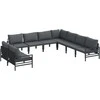 Sodo Sofų Rinkinys su pagalve 9 pcs Juoda Plienas
