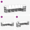 Lauko baldų komplektas Sodo Sofų Rinkinys 6 pcs Juodas poliratanas
