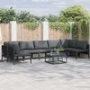 Sodo Sofų Rinkinys su pagalve 8 pcs Juoda Plienas