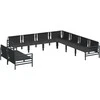 Sodo Sofų Rinkinys su pagalve 9 pcs Juoda Plienas