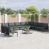 Sodo Sofų Rinkinys su pagalve 10 pcs Juoda Plienas