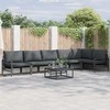 Sodo Sofų Rinkinys su pagalve 7 pcs Juoda Plienas