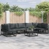 Sodo Sofų Rinkinys su pagalve 8 pcs Juoda Aliuminis