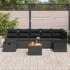 Sodo Sofų Rinkinys su pagalve 8 pcs Juoda Poli ratanas